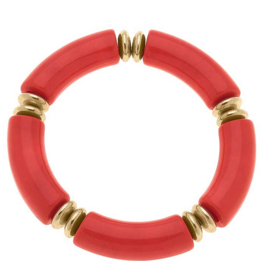 Orange lelani disc bracelet set of 2